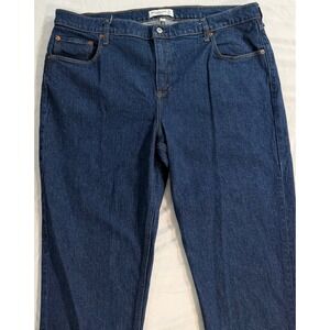 Abercrombie & Fitch Curve Love 90s Straight Mid Rise Jeans Dark Wash 34 Regular